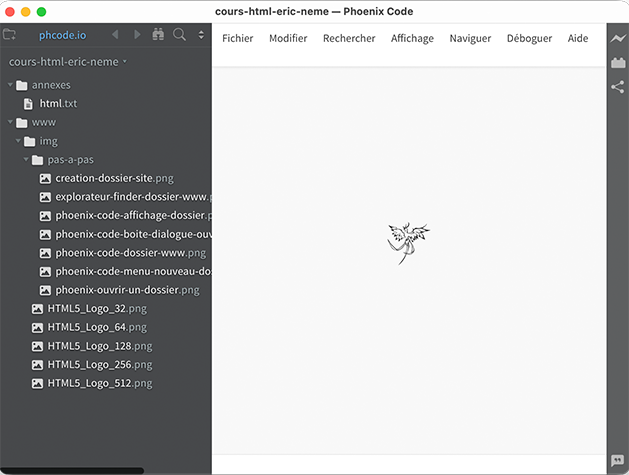 Affichage dans Phœnix Code des dossiers et rajoutés fichiers l'explorateur ou le finder.