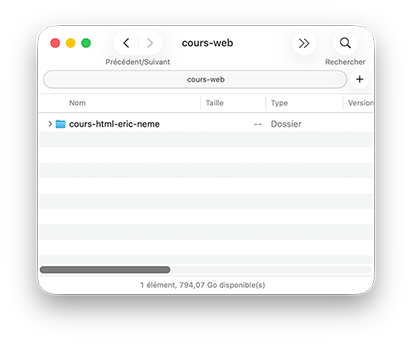 Création du dossier de projet de site