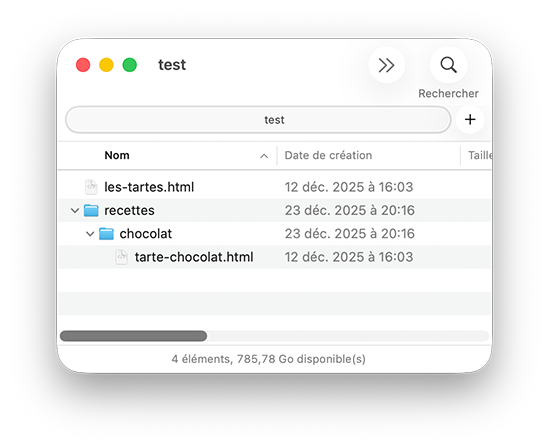 organisation des dossiers URL relative